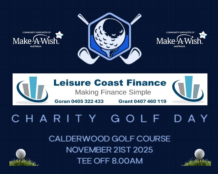 A poster for the golf course that is being held.